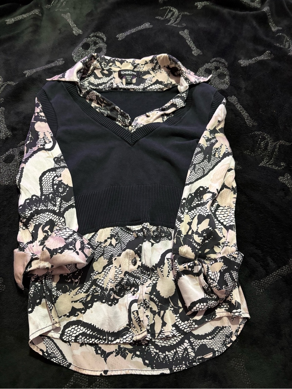 bebe Animal Print Blouse